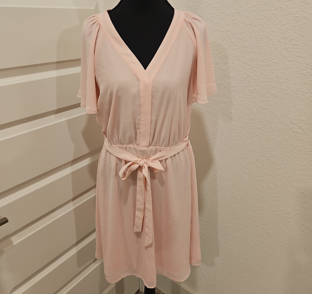 H&M Soft Pink V-Neck Dress